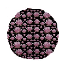 Lotus Standard 15  Premium Round Cushions by ValentinaDesign