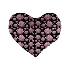 Lotus Standard 16  Premium Heart Shape Cushions by ValentinaDesign