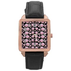 Lotus Rose Gold Leather Watch  by ValentinaDesign