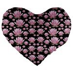 Lotus Large 19  Premium Flano Heart Shape Cushions Front