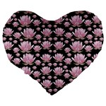 Lotus Large 19  Premium Flano Heart Shape Cushions Back