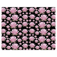 Lotus Double Sided Flano Blanket (medium)  by ValentinaDesign