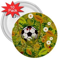 Ball On Forest Floor 3  Buttons (10 Pack)  by linceazul