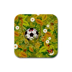 Ball On Forest Floor Rubber Square Coaster (4 Pack)  by linceazul