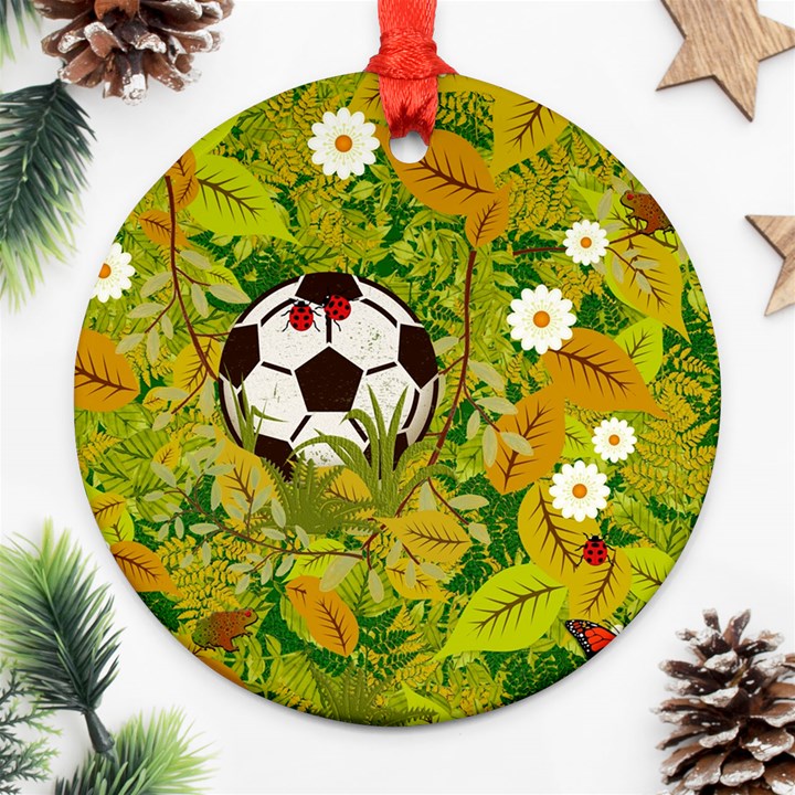 Ball On Forest Floor Round Ornament (Two Sides)