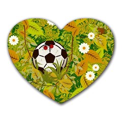 Ball On Forest Floor Heart Mousepads by linceazul