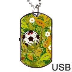 Ball On Forest Floor Dog Tag Usb Flash (two Sides) by linceazul