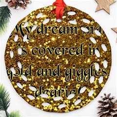 Covered In Gold! Ornament (round Filigree)