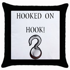 Hooked On Hook! Throw Pillow Case (black)