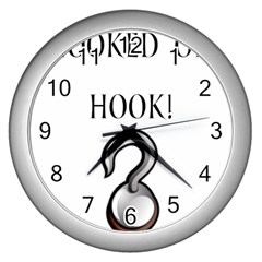 Hooked On Hook! Wall Clocks (silver)  by badwolf1988store