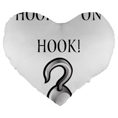 Hooked On Hook! Large 19  Premium Heart Shape Cushions by badwolf1988store