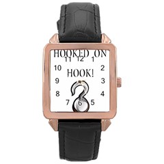 Hooked On Hook! Rose Gold Leather Watch  by badwolf1988store