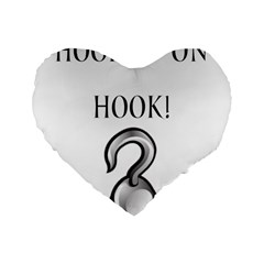 Hooked On Hook! Standard 16  Premium Flano Heart Shape Cushions by badwolf1988store