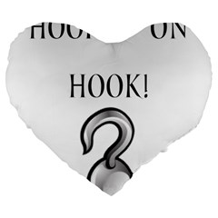 Hooked On Hook! Large 19  Premium Flano Heart Shape Cushions