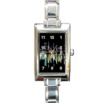 City panorama Rectangle Italian Charm Watch Front