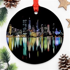 City Panorama Ornament (round) by Valentinaart