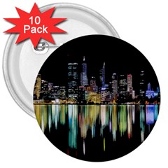 City Panorama 3  Buttons (10 Pack)  by Valentinaart