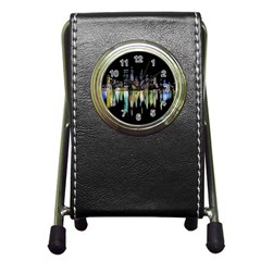 City Panorama Pen Holder Desk Clocks by Valentinaart