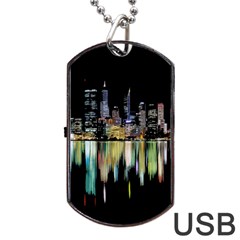 City Panorama Dog Tag Usb Flash (two Sides) by Valentinaart