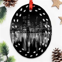 City Panorama Ornament (oval Filigree) by Valentinaart