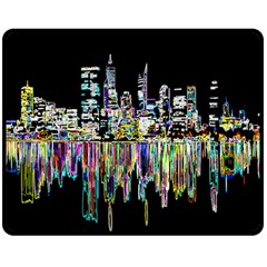 City Panorama Double Sided Fleece Blanket (medium)  by Valentinaart