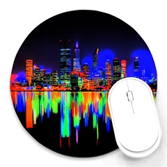 City Panorama Round Mousepads by Valentinaart