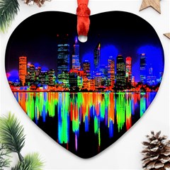 City Panorama Ornament (heart) by Valentinaart