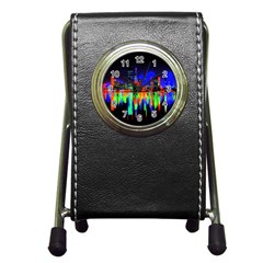 City Panorama Pen Holder Desk Clocks by Valentinaart