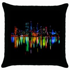 City Panorama Throw Pillow Case (black) by Valentinaart