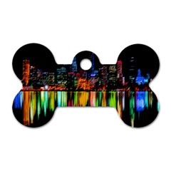 City Panorama Dog Tag Bone (one Side) by Valentinaart