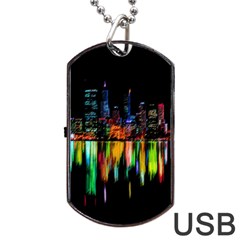 City Panorama Dog Tag Usb Flash (two Sides) by Valentinaart