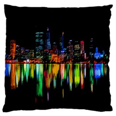 City Panorama Large Flano Cushion Case (one Side) by Valentinaart