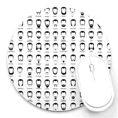 Beard Types Pattern Round Mousepads by Valentinaart