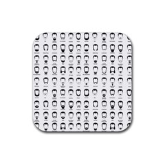 Beard Types Pattern Rubber Coaster (square)  by Valentinaart