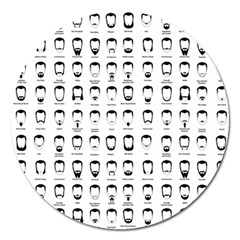 Beard Types Pattern Magnet 5  (round) by Valentinaart