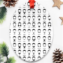 Beard Types Pattern Oval Ornament (two Sides) by Valentinaart