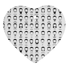 Beard Types Pattern Heart Ornament (two Sides) by Valentinaart