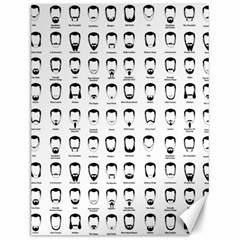 Beard Types Pattern Canvas 12  X 16   by Valentinaart