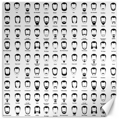 Beard Types Pattern Canvas 16  X 16   by Valentinaart