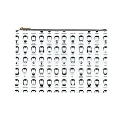 Beard Types Pattern Cosmetic Bag (large)  by Valentinaart