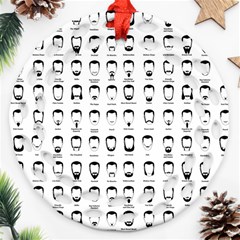 Beard Types Pattern Ornament (round Filigree) by Valentinaart