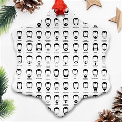 Beard Types Pattern Ornament (snowflake) by Valentinaart