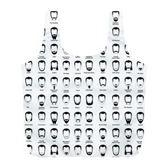 Beard Types Pattern Full Print Recycle Bags (l)  by Valentinaart