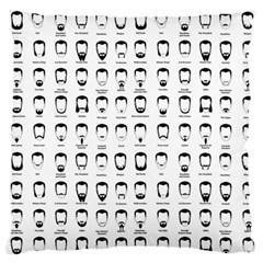 Beard Types Pattern Large Flano Cushion Case (one Side)