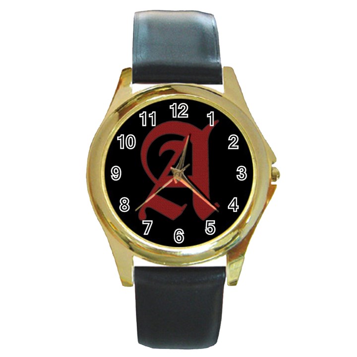 The Scarlet Letter Round Gold Metal Watch