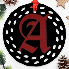 The Scarlet Letter Ornament (round Filigree) by Valentinaart