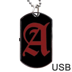 The Scarlet Letter Dog Tag Usb Flash (one Side) by Valentinaart