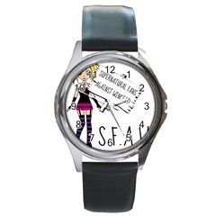 S F A W  Round Metal Watch