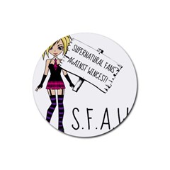 S F A W  Rubber Round Coaster (4 Pack)  by badwolf1988store