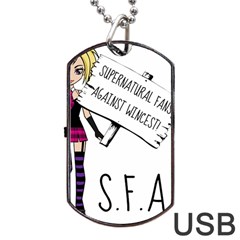 S F A W  Dog Tag Usb Flash (two Sides) by badwolf1988store